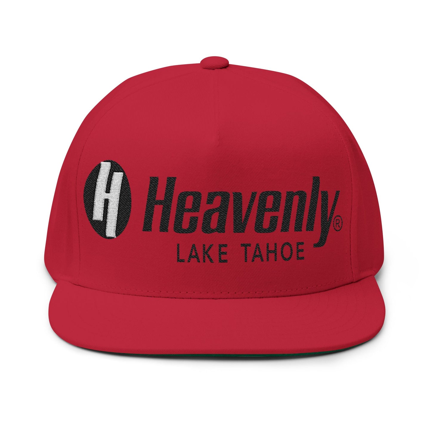 Heavenly Lake Tahoe Flat Bill Cap - Stylish Embroidered Snapback for Outdoor Adventures