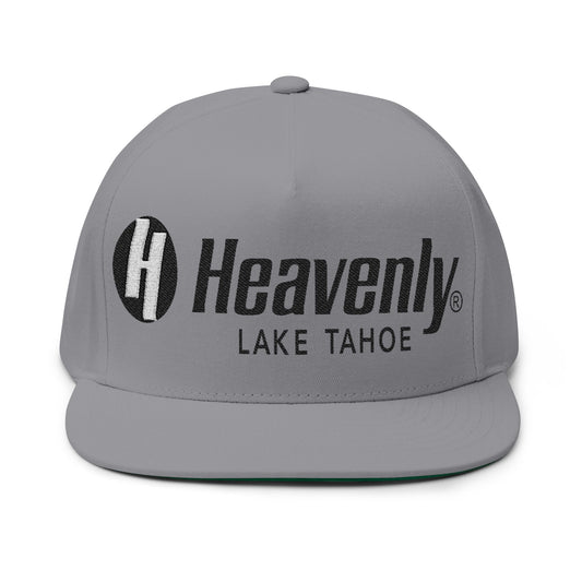 Heavenly Lake Tahoe Flat Bill Cap - Stylish Embroidered Snapback for Outdoor Adventures