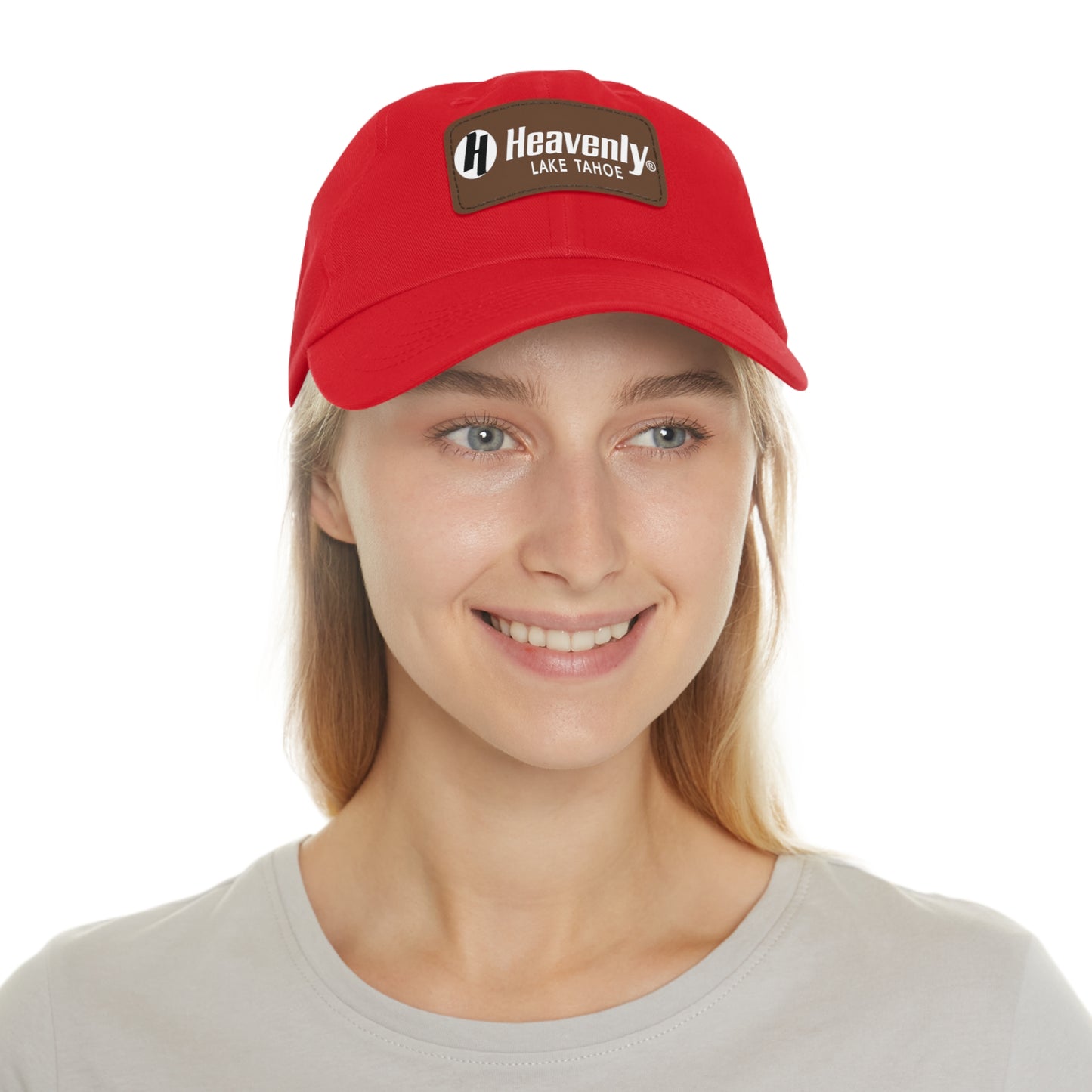 Heavenly Lake Tahoe Dad Hat with Leather Patch - Stylish Casual Cap for Outdoor Adventures