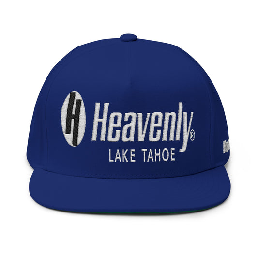 Heavenly Lake Tahoe Embroidered Flat Bill Cap - Stylish Outdoor Hat